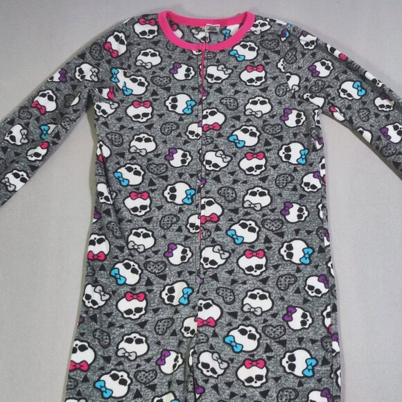 Monster High Onesie girl pyjamas size M (10-12) grey with graphic design - Picture 2 of 11